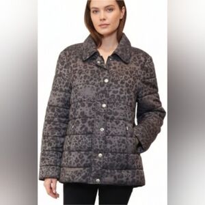 💠Windsmoor Leopard Print Winter Puffer Coat Insulated Adjustable Cinched Waist